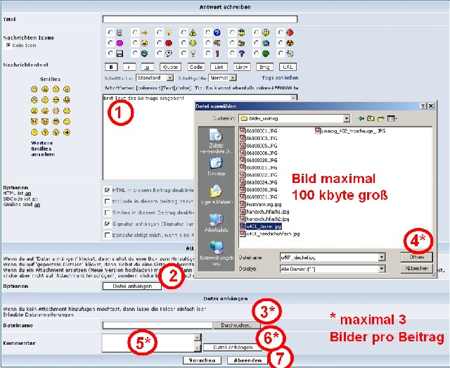 Kurzanleitung: Bilder in Forenbeiträgen anhängen