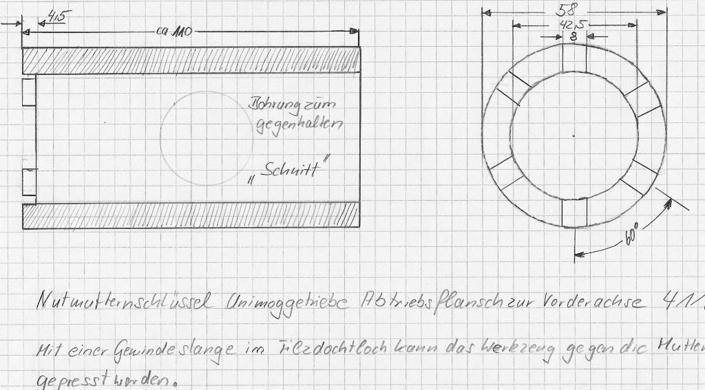 Zeichnung Nutmutterschlüssel U411