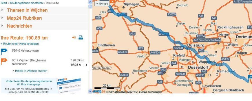 Anfahrt Unimogtreffen Holland