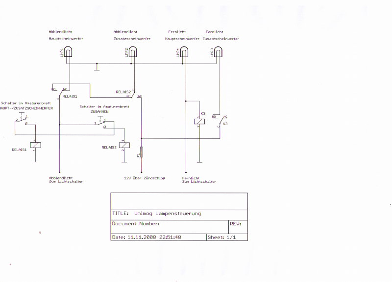 Zusatbeleuchtung Verschaltung
