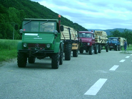 Unimog beim Holztransport