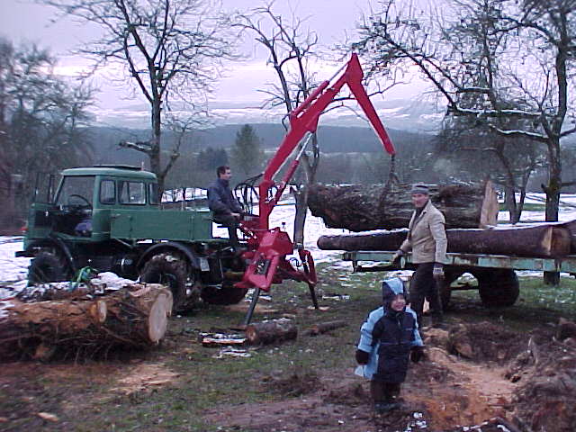 U421 mit Atlas 402 beim Holz laden (2)