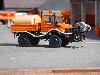 Unimog 2100 mit Wasserfaß und Hochdruckpumpe