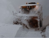 Schneefräse bei der Arbeit