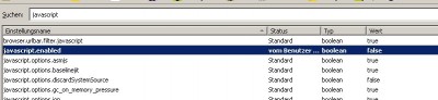 Javascript abschalten
