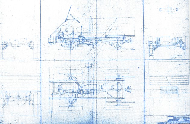 Zweiter Gesamtentwurf des späteren Unimog von Heinrich Rössler - . März 1946